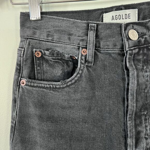 Agolde Jeans 24 Distressed High Waist Organic Cotton High Rise Button Closure - Picture 8 of 10